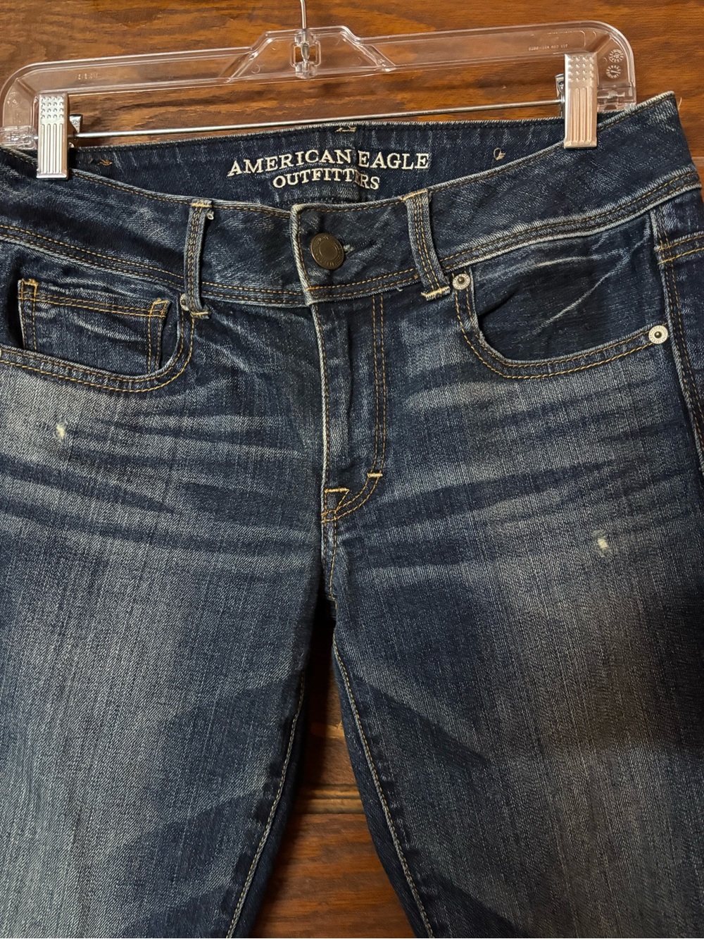 Y2K Lowrise American Eagle Dark Wash Bootcut Jeans - Picture 2 of 4